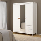 Mirrored Wardrobe With 3 Doors And 2 Drawers - Barcelona