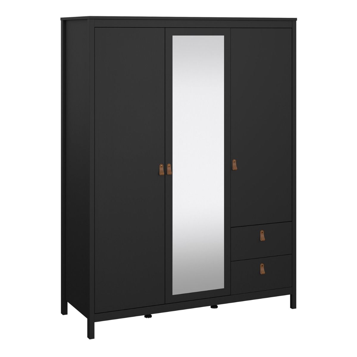 Mirrored Wardrobe With 3 Doors And 2 Drawers - Barcelona