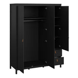Mirrored Wardrobe With 3 Doors And 2 Drawers - Barcelona