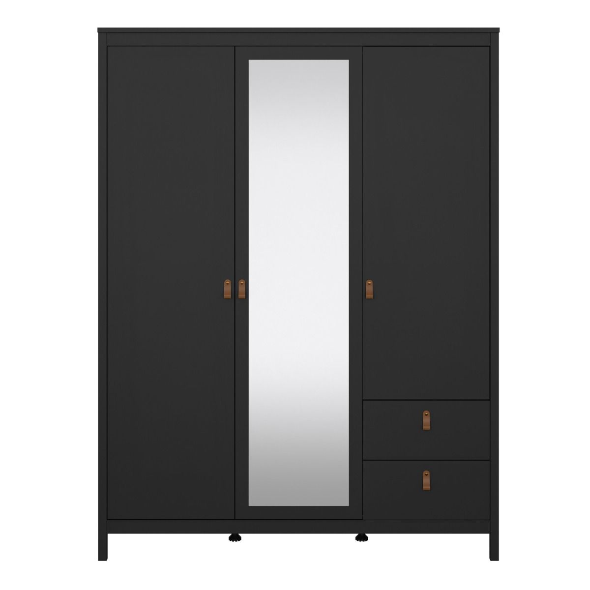 Mirrored Wardrobe With 3 Doors And 2 Drawers - Barcelona