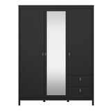 Mirrored Wardrobe With 3 Doors And 2 Drawers - Barcelona