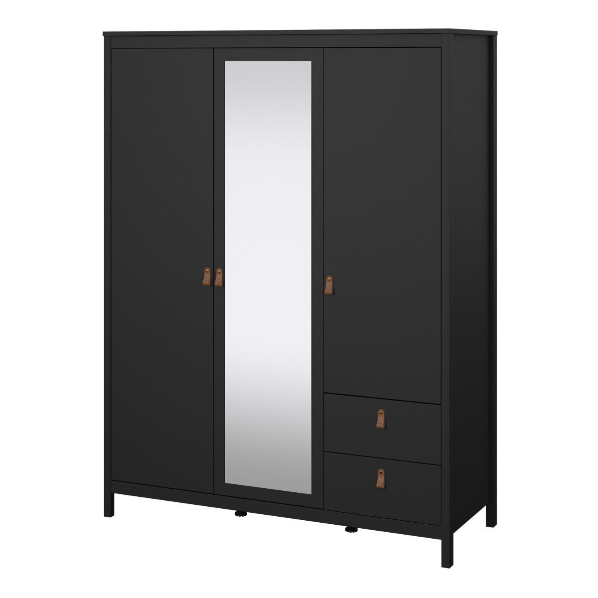 Mirrored Wardrobe With 3 Doors And 2 Drawers - Barcelona