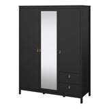Mirrored Wardrobe With 3 Doors And 2 Drawers - Barcelona