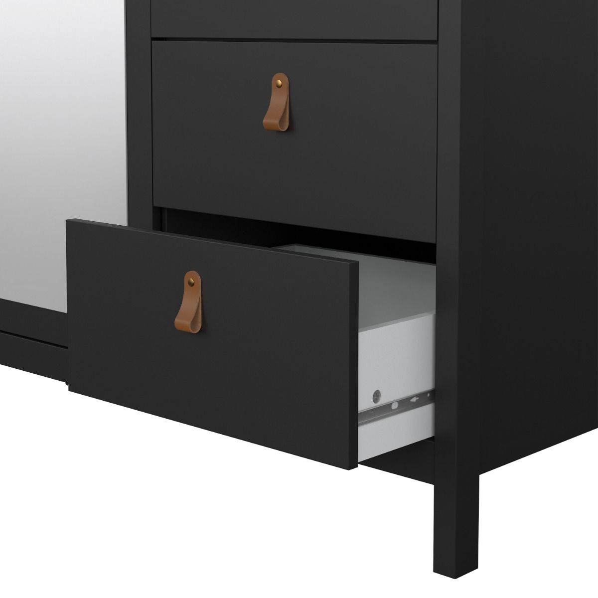 Mirrored Wardrobe With 3 Doors And 2 Drawers - Barcelona