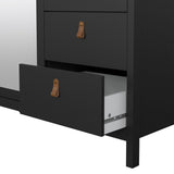 Mirrored Wardrobe With 3 Doors And 2 Drawers - Barcelona