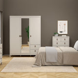 Mirrored Wardrobe With 3 Doors And 2 Drawers - Barcelona