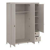 Mirrored Wardrobe With 3 Doors And 2 Drawers - Barcelona