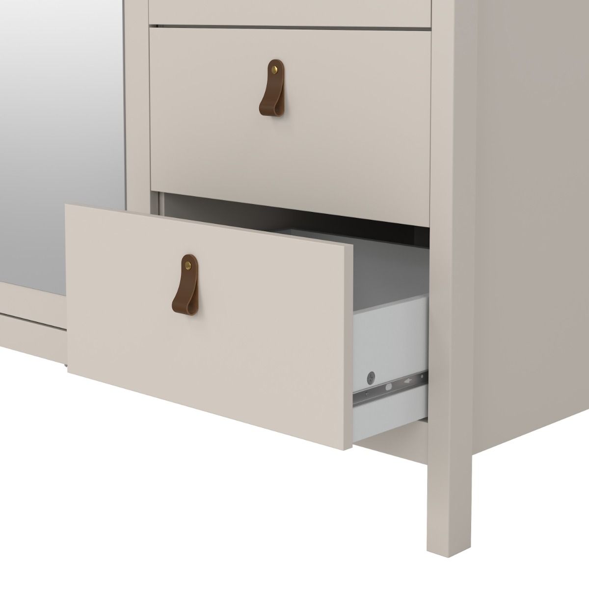 Mirrored Wardrobe With 3 Doors And 2 Drawers - Barcelona