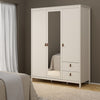 Mirrored Wardrobe With 3 Doors And 2 Drawers - Barcelona