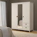 Mirrored Wardrobe With 3 Doors And 2 Drawers - Barcelona
