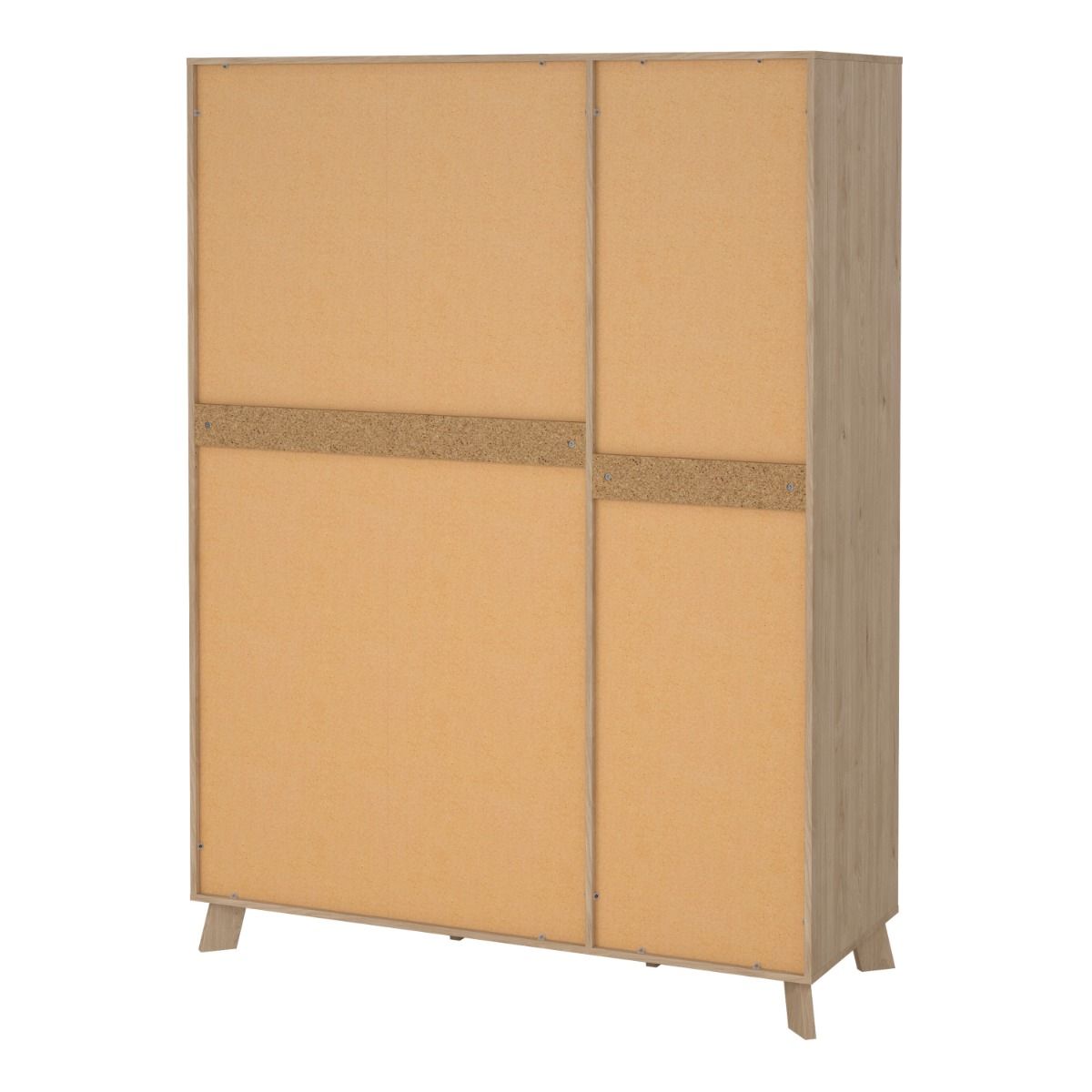 Mirrored Wardrobe With 3 Doors And 2 Drawers In White Fronts - Ikast