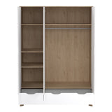 Mirrored Wardrobe With 3 Doors And 2 Drawers In White Fronts - Ikast