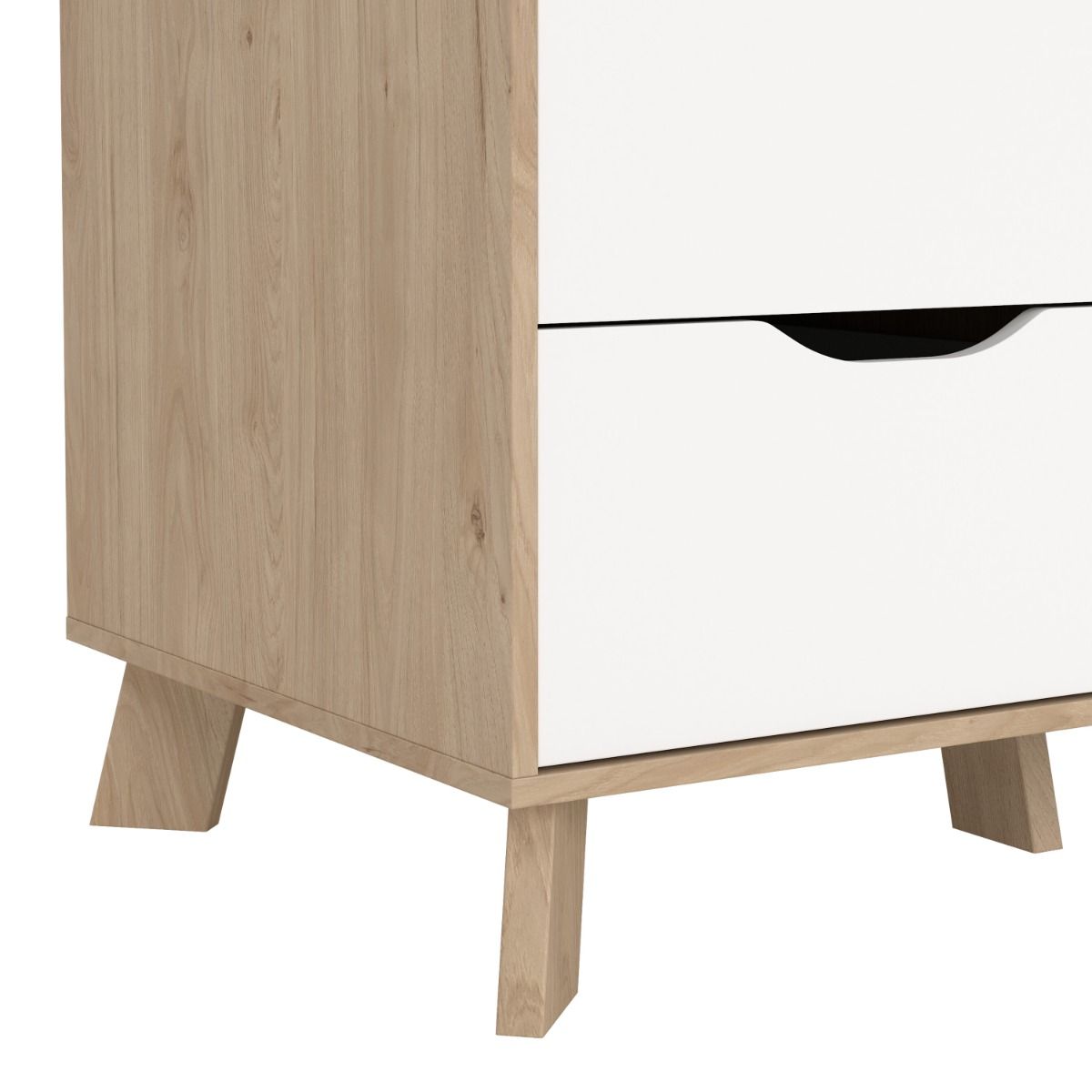 Mirrored Wardrobe With 3 Doors And 2 Drawers In White Fronts - Ikast