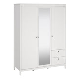Mirrored Wardrobe With 3 Doors And 2 Drawers - Madrid