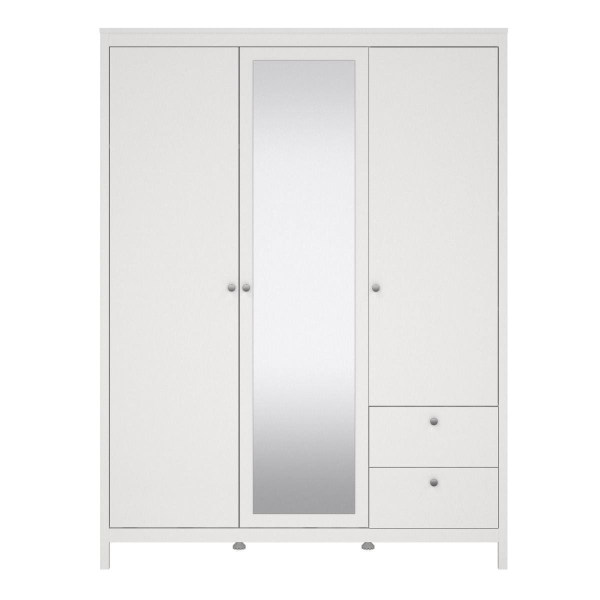 Mirrored Wardrobe With 3 Doors And 2 Drawers - Madrid