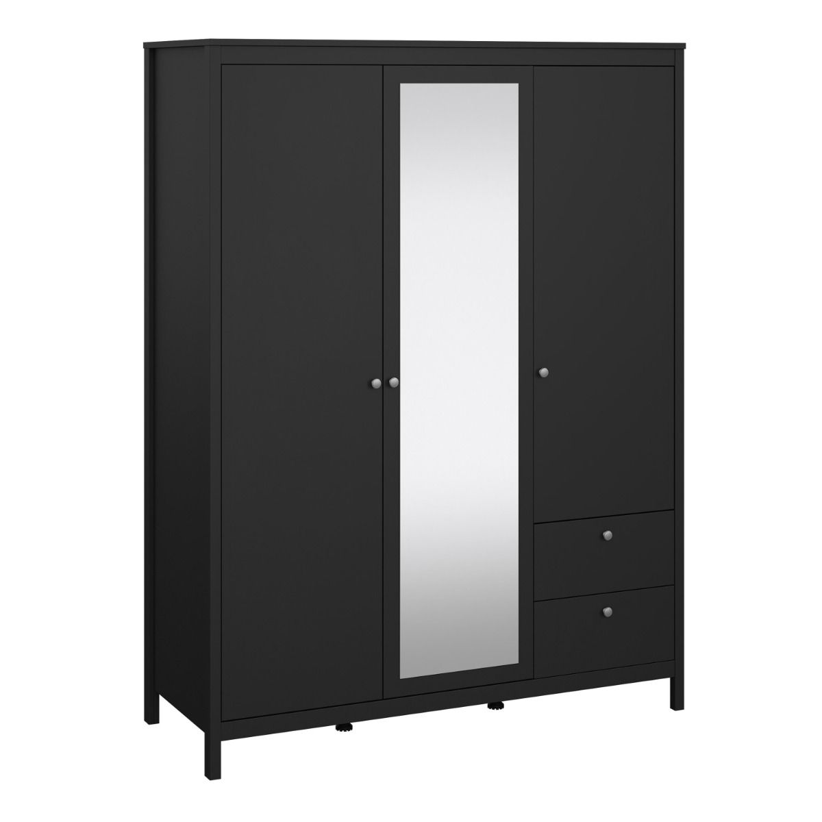 Mirrored Wardrobe With 3 Doors And 2 Drawers - Madrid