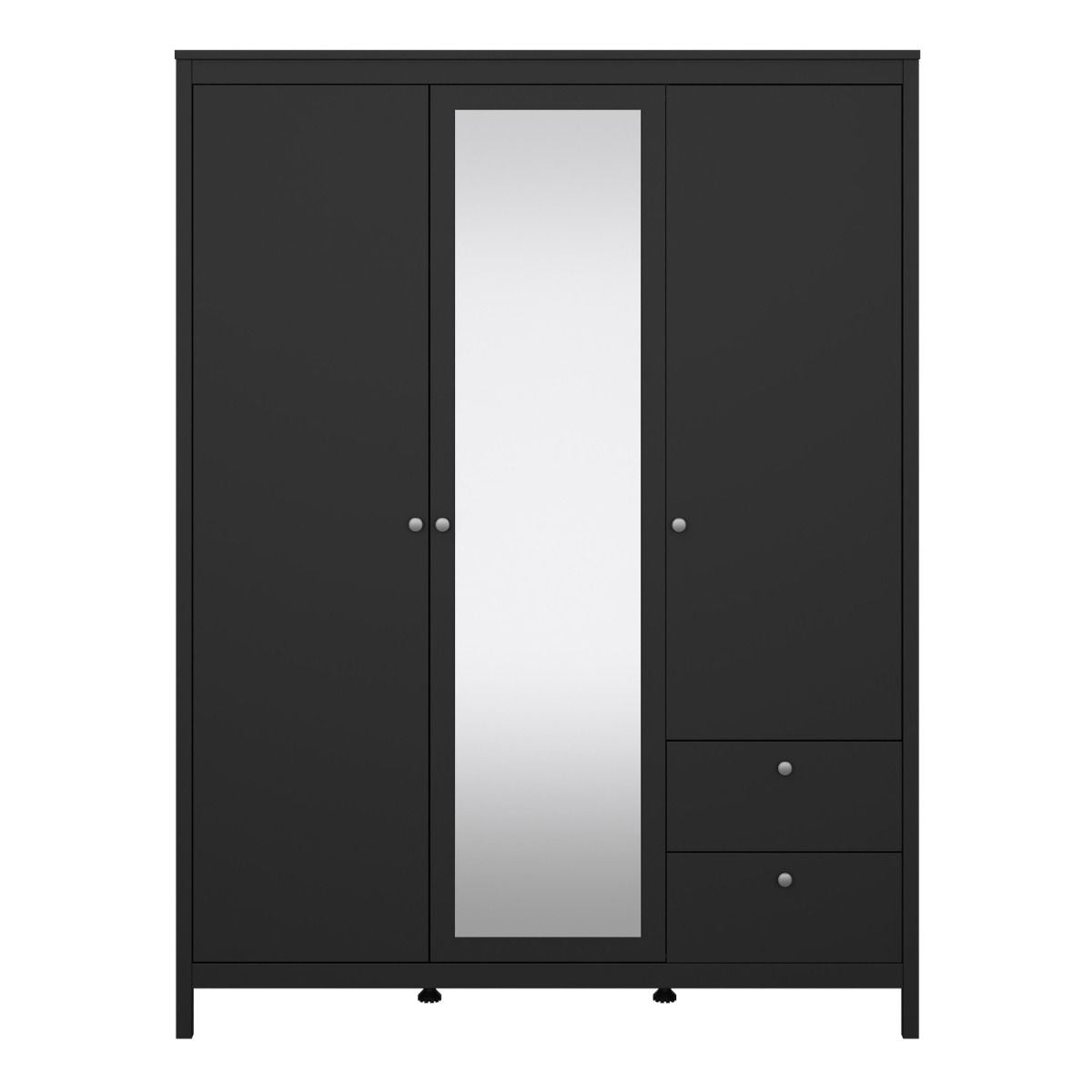 Mirrored Wardrobe With 3 Doors And 2 Drawers - Madrid
