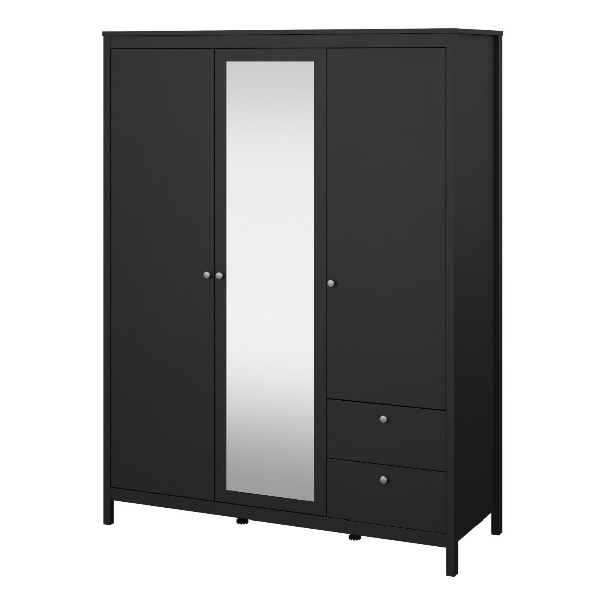 Mirrored Wardrobe With 3 Doors And 2 Drawers - Madrid