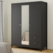 Mirrored Wardrobe With 3 Doors And 2 Drawers - Madrid