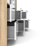 Mirrored Wardrobe With 3 Sliding Doors And 6 Drawers - Line