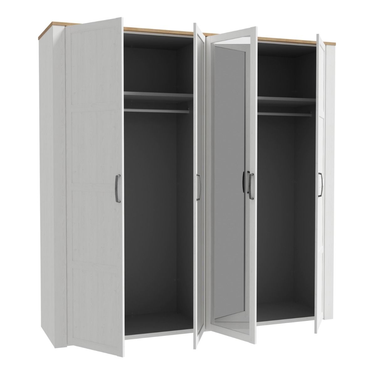 Mirrored Wardrobe Large With 4 Doors - Bohol