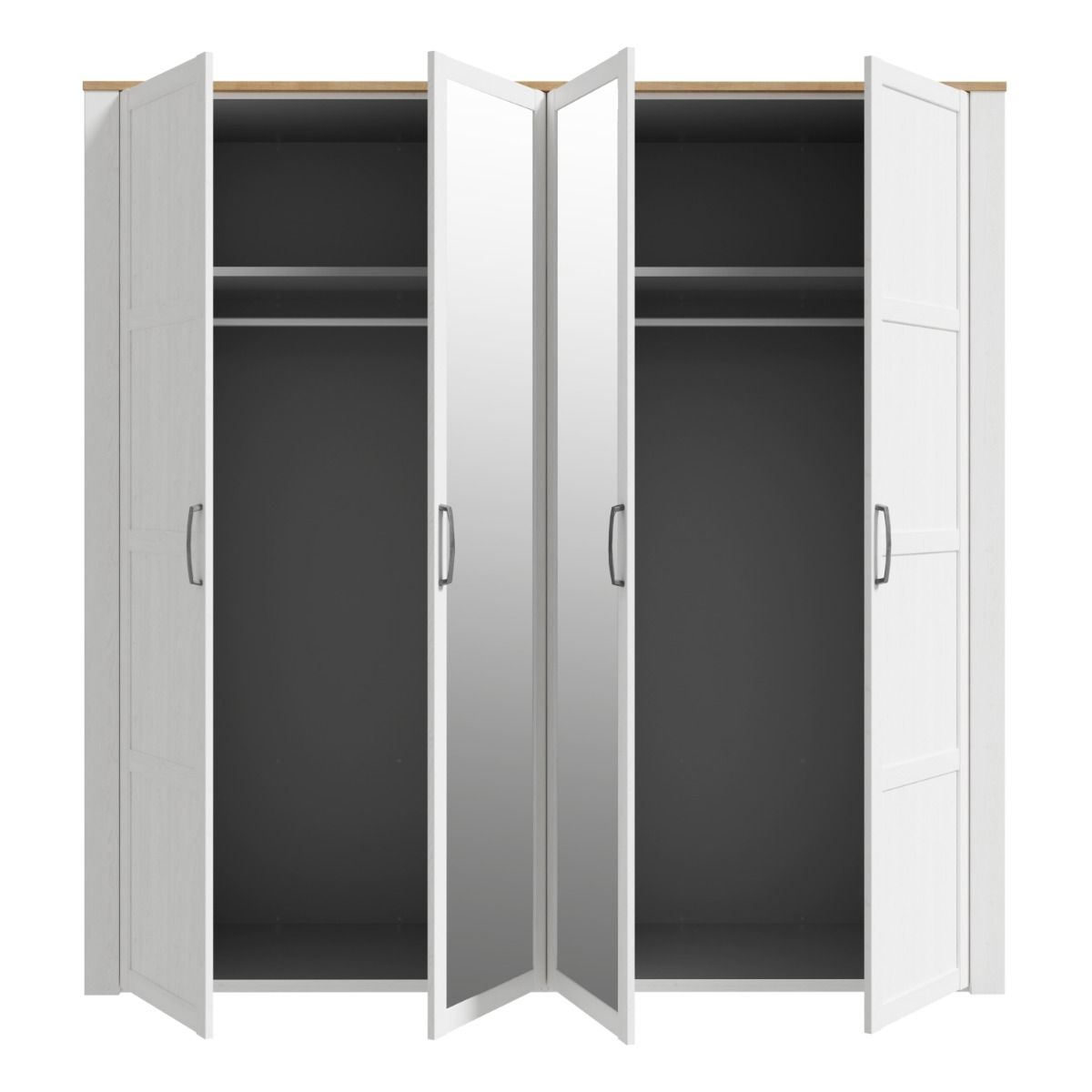 Mirrored Wardrobe Large With 4 Doors - Bohol