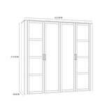 Mirrored Wardrobe Large With 4 Doors - Bohol