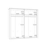 Mirrored Wardrobe Large With 4 Doors - Bohol