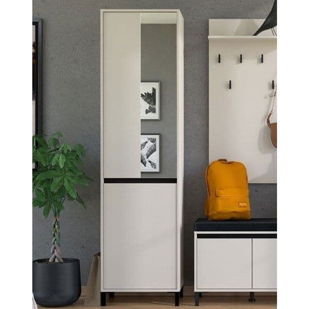 Mirrored Wardrobe Narrow With 2 Doors - Rogers