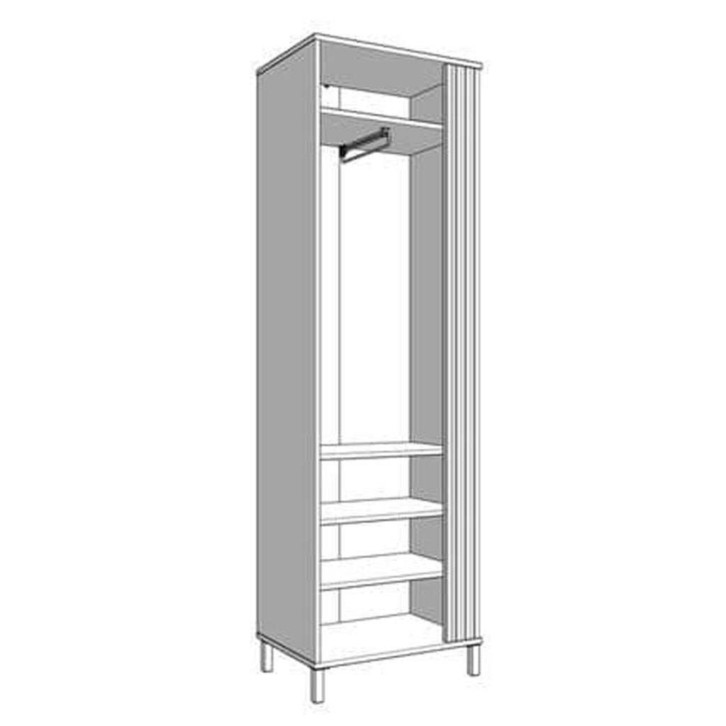 Mirrored Wardrobe Slim With 1 Door - Grant