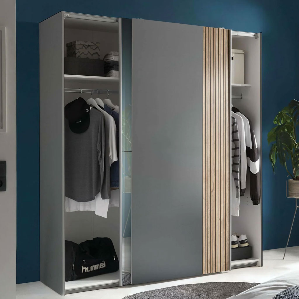 Mirrored Wardrobe With 2 Sliding Doors - Berno