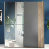 Mirrored Wardrobe With 2 Sliding Doors - Berno