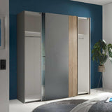 Mirrored Wardrobe With 2 Sliding Doors - Berno