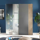Mirrored Wardrobe With 2 Sliding Doors - Berno