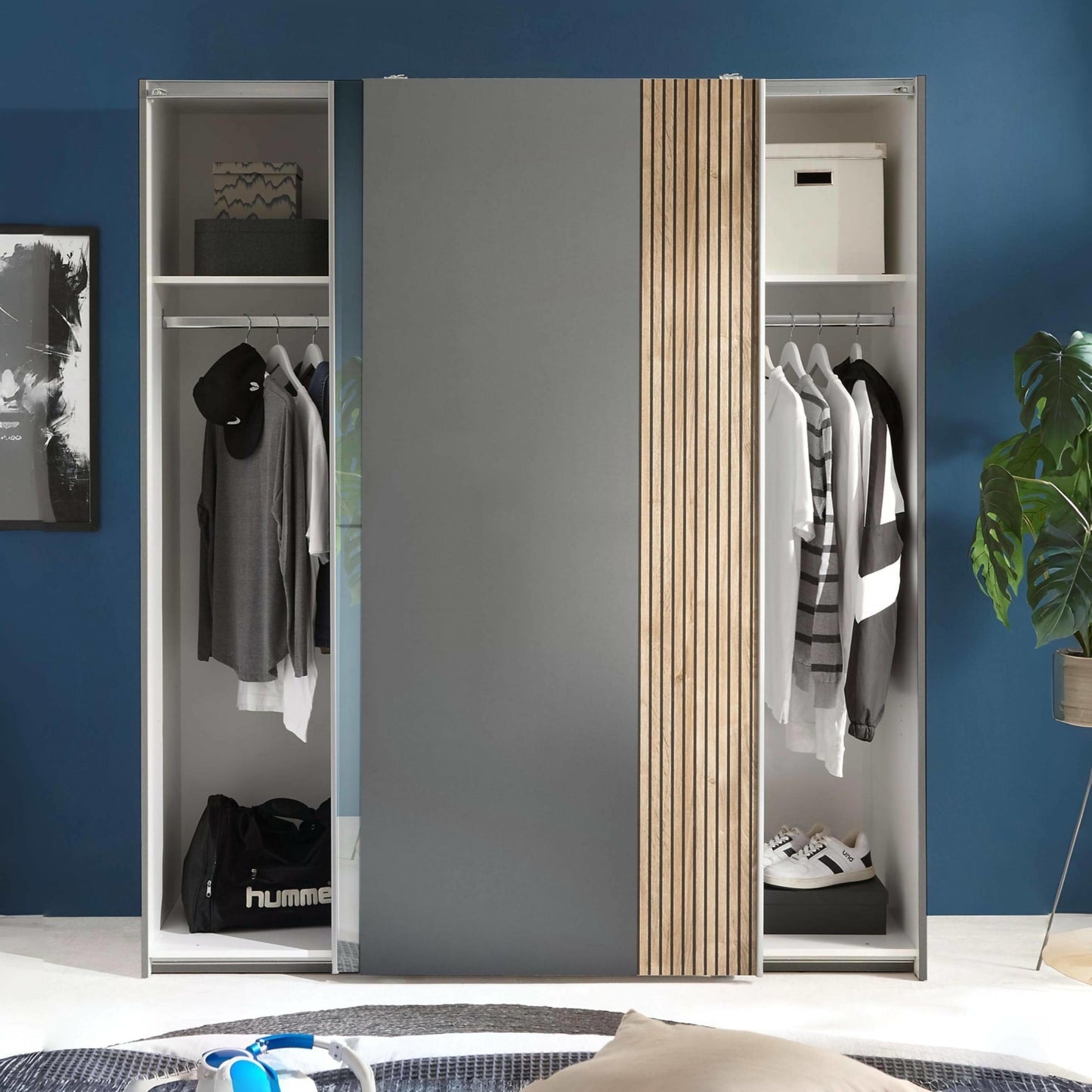 Mirrored Wardrobe With 2 Sliding Doors - Berno