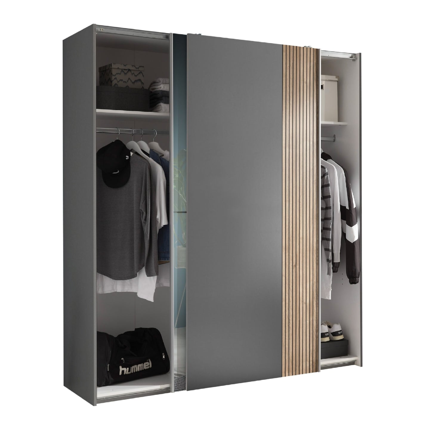 Mirrored Wardrobe With 2 Sliding Doors - Berno