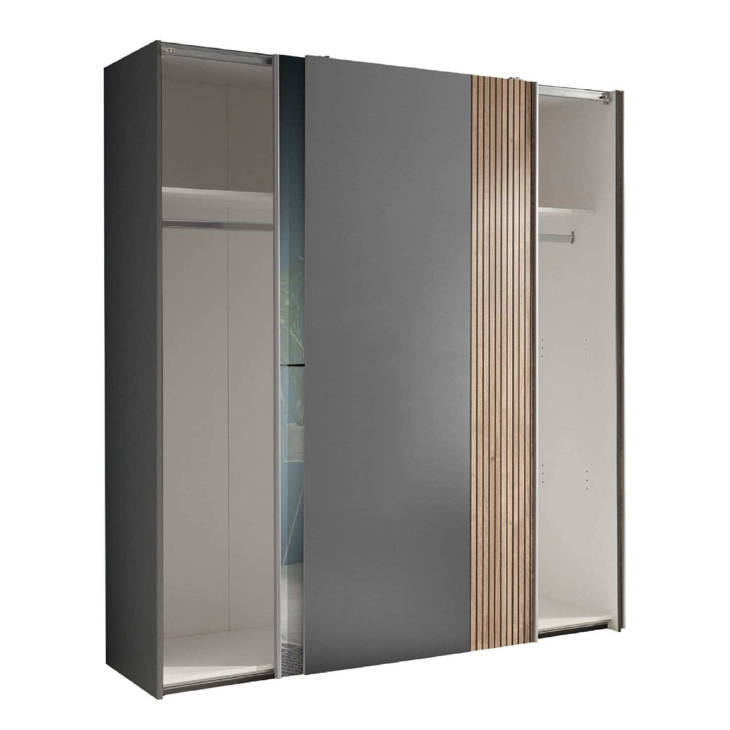 Mirrored Wardrobe With 2 Sliding Doors - Berno
