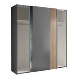 Mirrored Wardrobe With 2 Sliding Doors - Berno