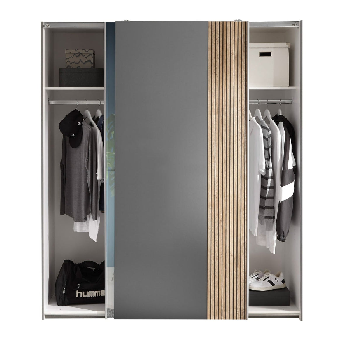 Mirrored Wardrobe With 2 Sliding Doors - Berno