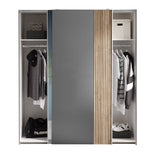 Mirrored Wardrobe With 2 Sliding Doors - Berno