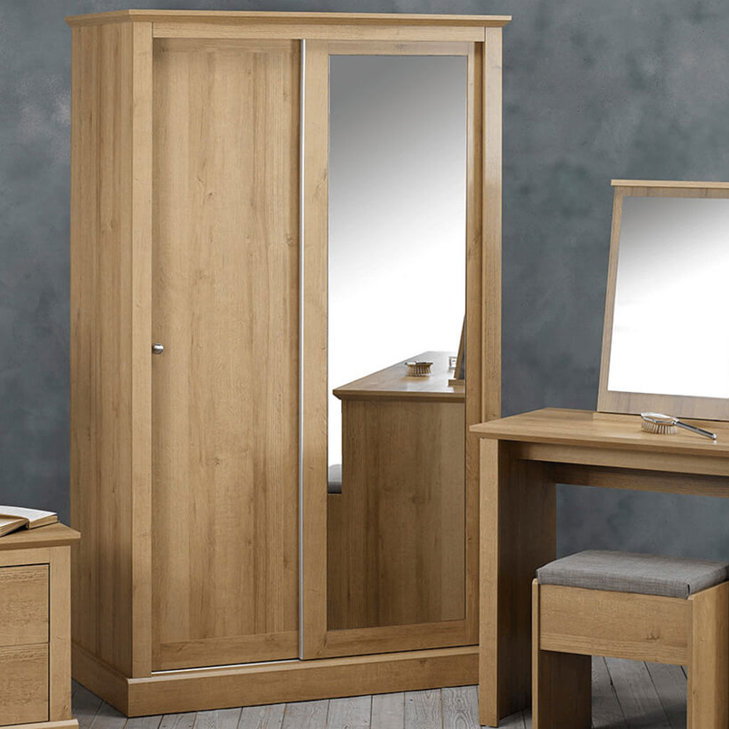 Mirrored Wardrobe With 2 Sliding Doors - Devon
