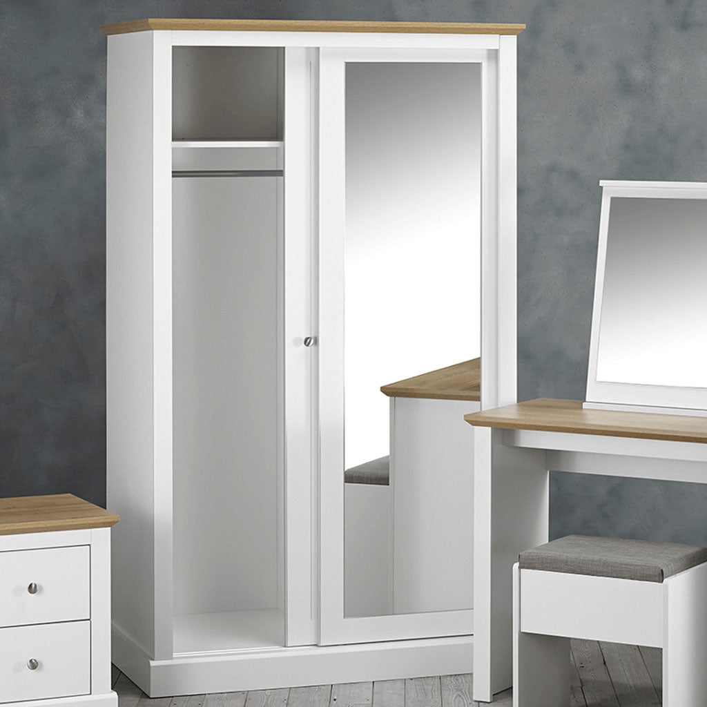 Mirrored Wardrobe With 2 Sliding Doors - Devon