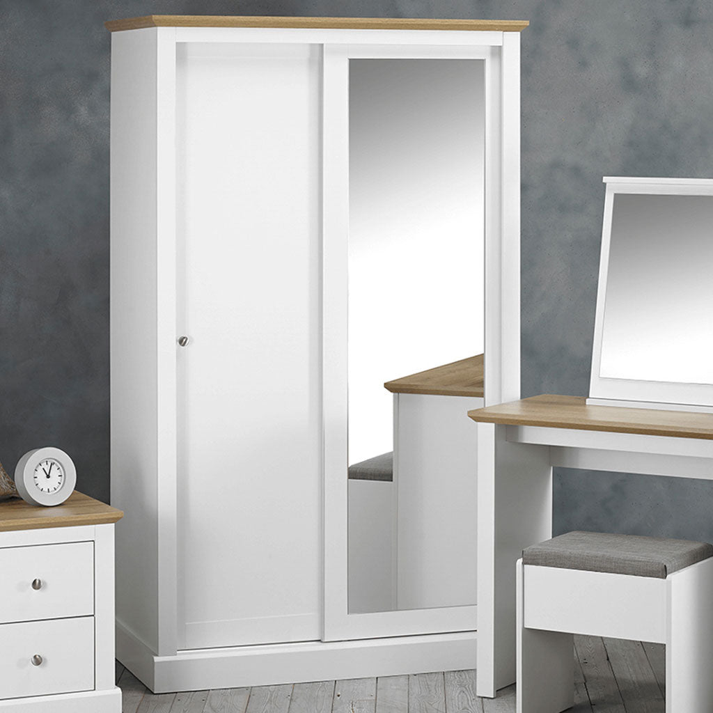 Mirrored Wardrobe With 2 Sliding Doors - Devon