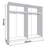 Mirrored Wardrobe With 2 Sliding Doors - Grant