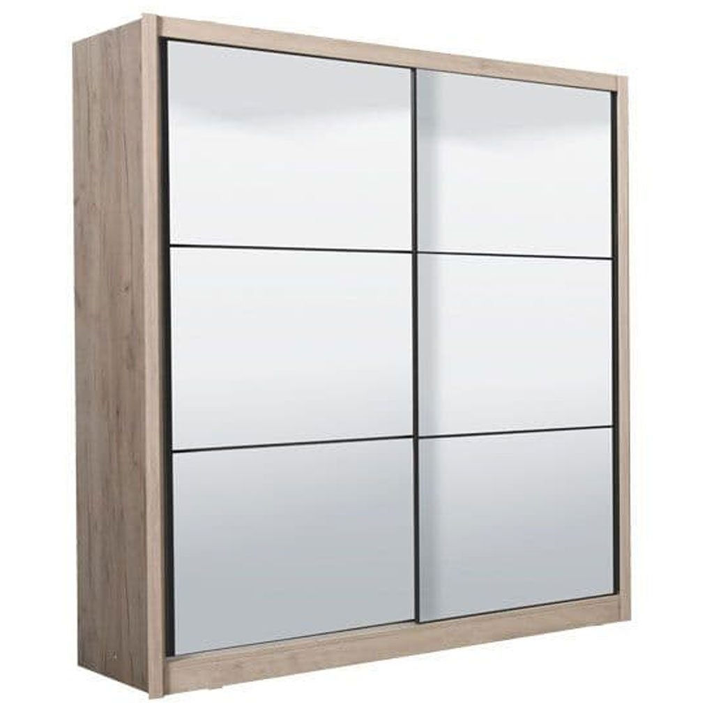 Mirrored Wardrobe With 2 Sliding Doors - Newark