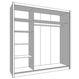 Mirrored Wardrobe With 2 Sliding Doors - Newark