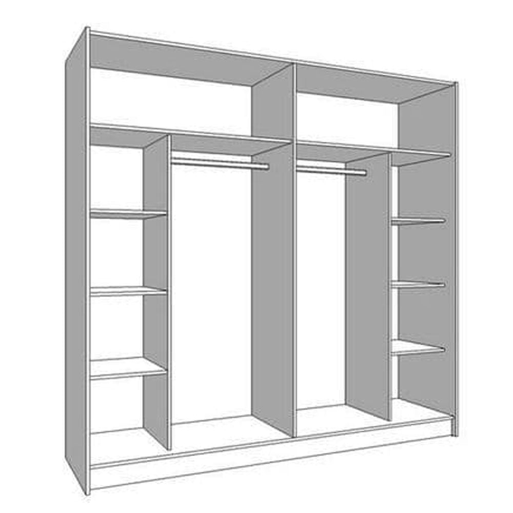 Mirrored Wardrobe With 2 Sliding Doors - Valentine