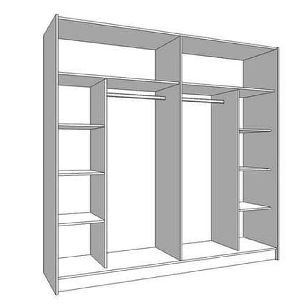 Mirrored Wardrobe With 2 Sliding Doors - Valentine