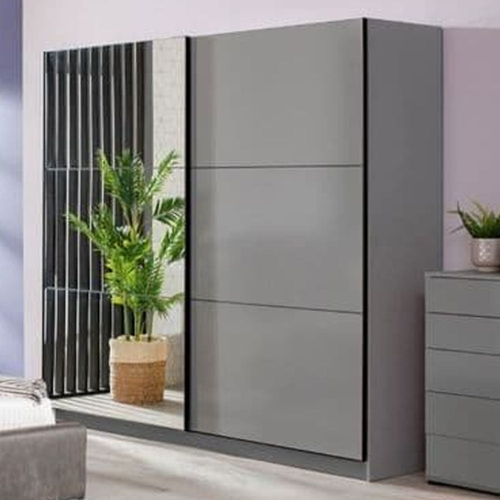 Mirrored Wardrobe With 2 Sliding Doors - Valentine
