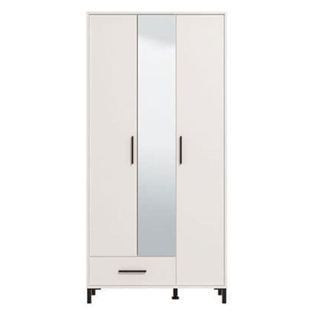 Mirrored Wardrobe With 3 Doors And 1 Drawer - Sanger